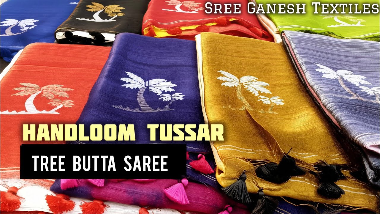 Handloom tussar tree butta QA Saree wholesaler.