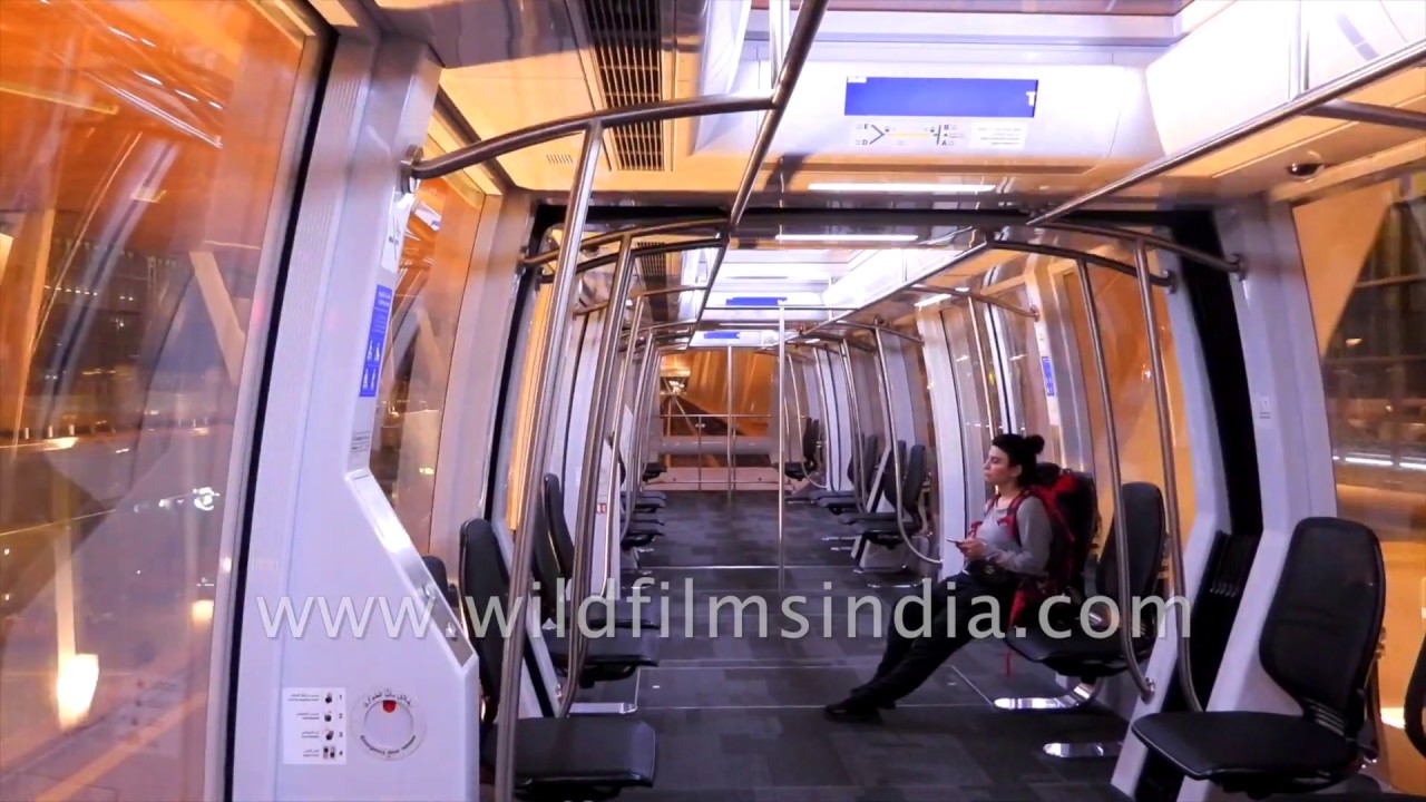 Doha airport transit train from one terminal to another, Qatar