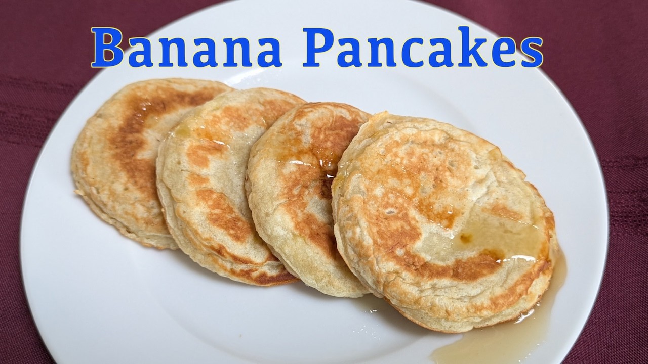 Banana Pancakes Healthy Version | 香蕉松饼 | 2根熟香蕉，10分钟早餐，比咖啡店还香