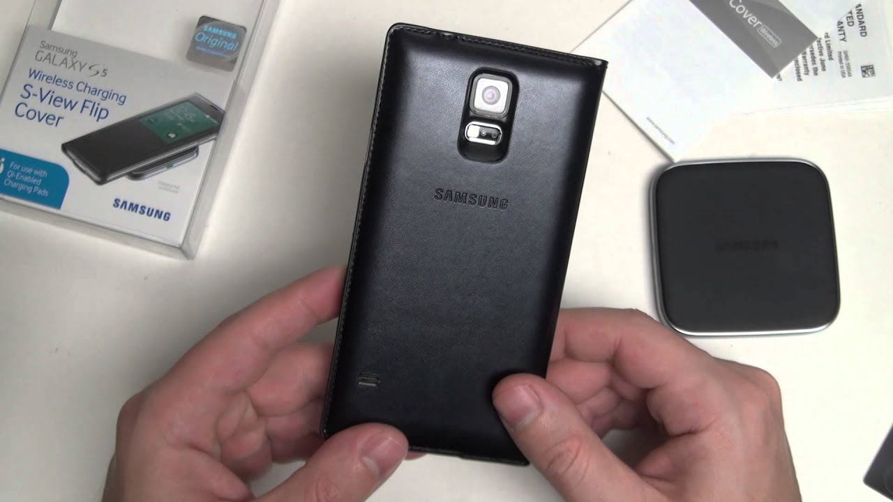 Samsung Galaxy S5 Wireless Charging S-View Flip Cover Unboxing