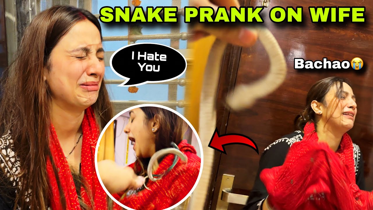 SNAKE PRANK 🐍 ON MY WIFE | Gone Wrong 😱 | Tusharshrutivlogs