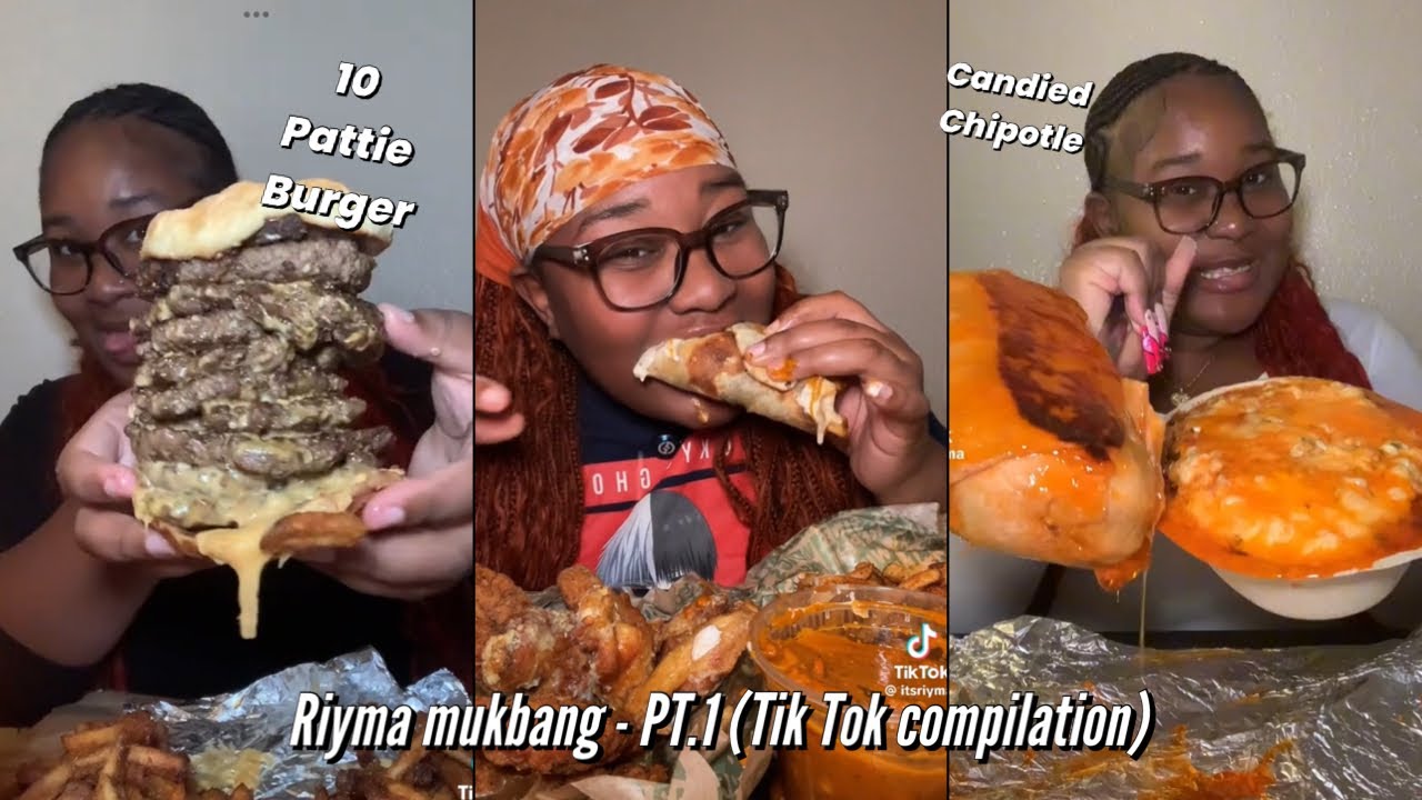 Riyma Mukbang Compilation - PT.1 (Candied Chipotle, 10 Pattie Burger, etc)