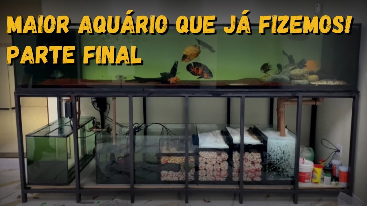 PARTE FINAL | MONTAGEM DE AQUÁRIO JUMBO GIGANTE 320x100x60 DE 2800 LITROS!!😱😱😨