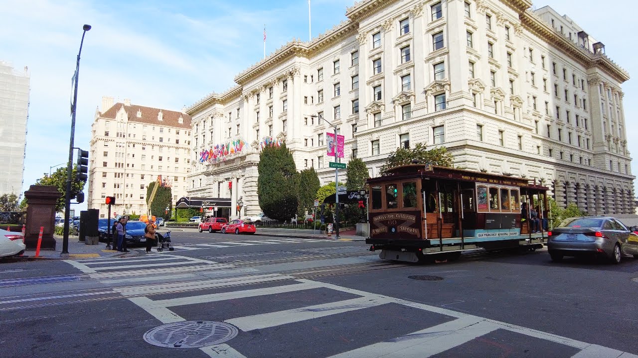 [4K] San Francisco: Walking California Street, Huntington Park & Grace Cathedral