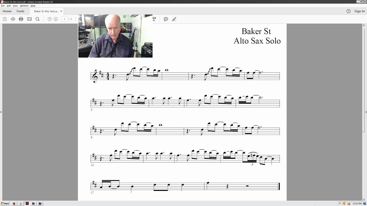 Classic Alto Sax Solo - Baker Street by Gerry Rafferty