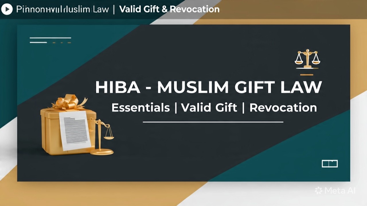 Hiba Under Muslim Law | Essentials of Valid Gift & Revocation