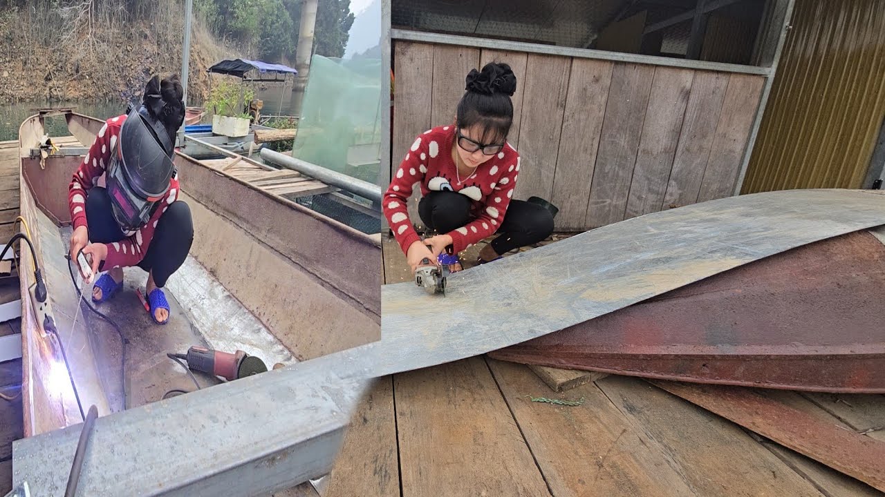(Pas2) The girl completes 80% of the damaged boat over the years 