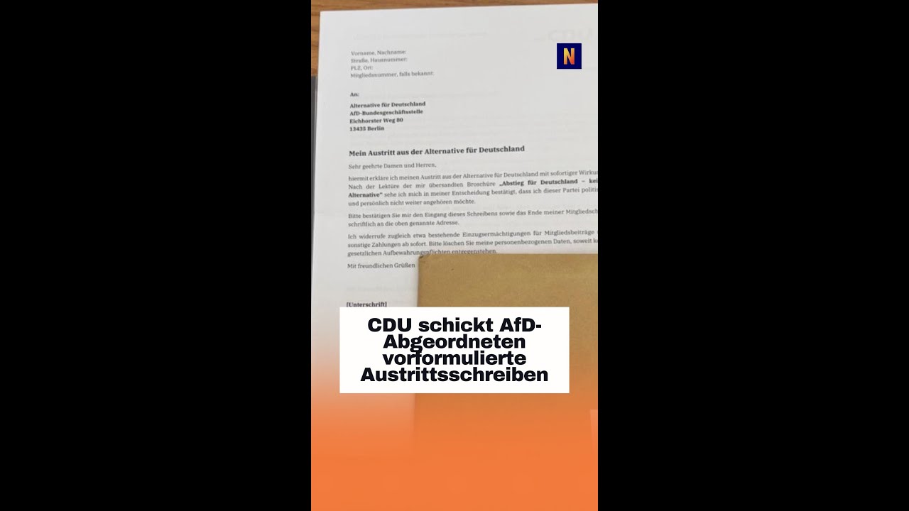 CDU schickt AfD-Abgeordneten vorformulierte Austrittsschreiben
