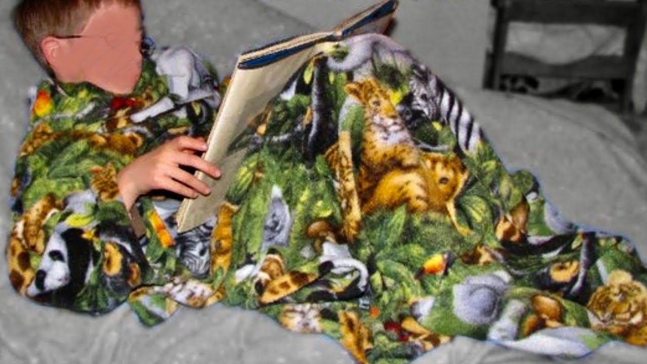 Sew a snuggie for a kid (fleece blanket with sleeves)