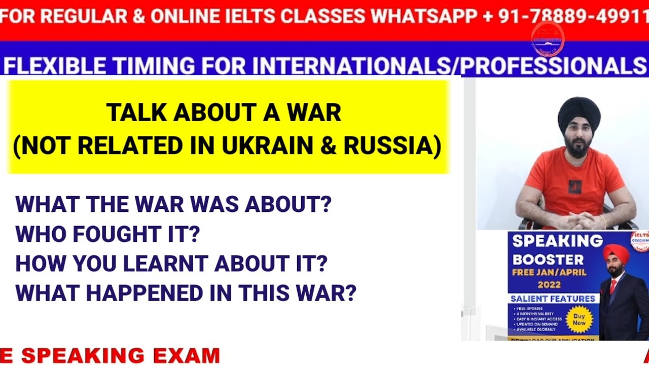 Talk About A War cue card sample answer by #Ramandeep singh | New Cue Card #War #SpeakingBooster