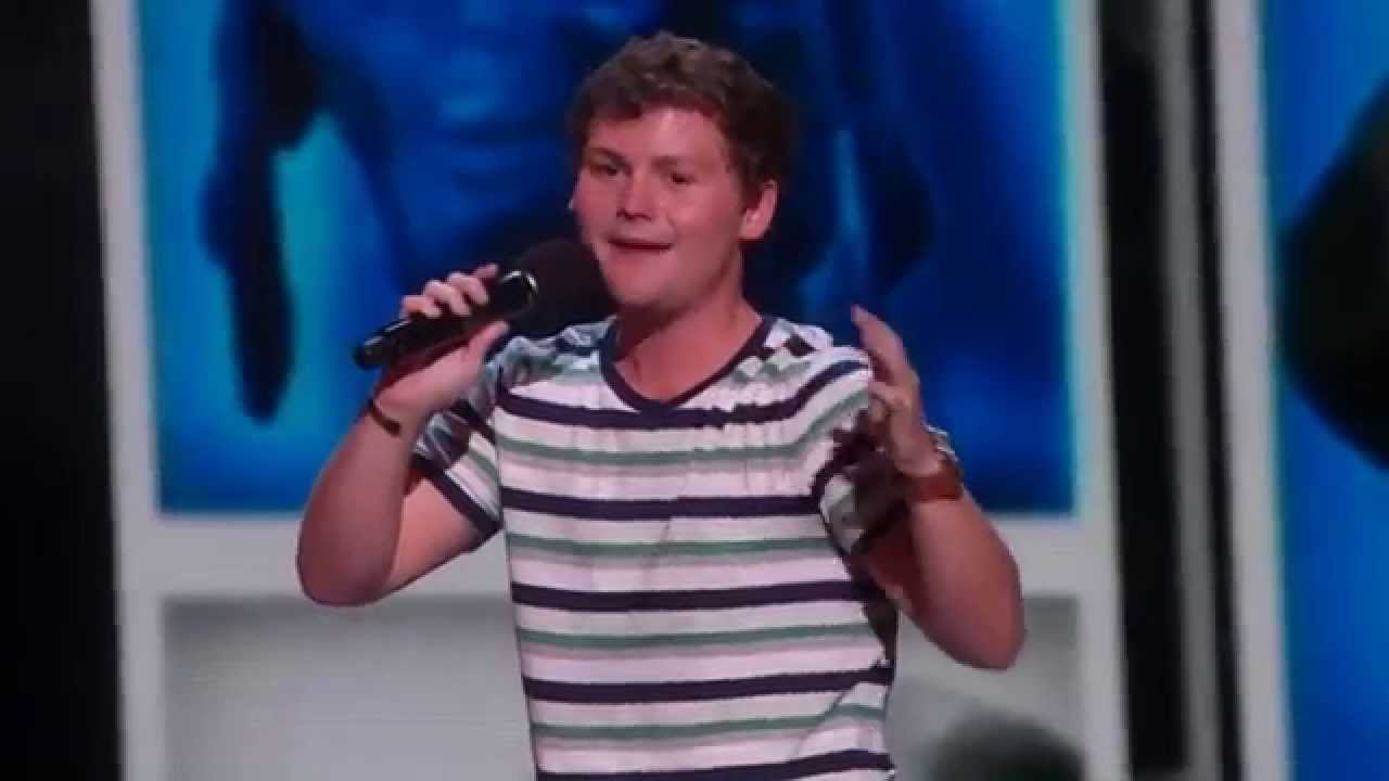 America's Got Talent 2015 - Drew Lynch Stuttering Comedian Jokes About His Service Dog