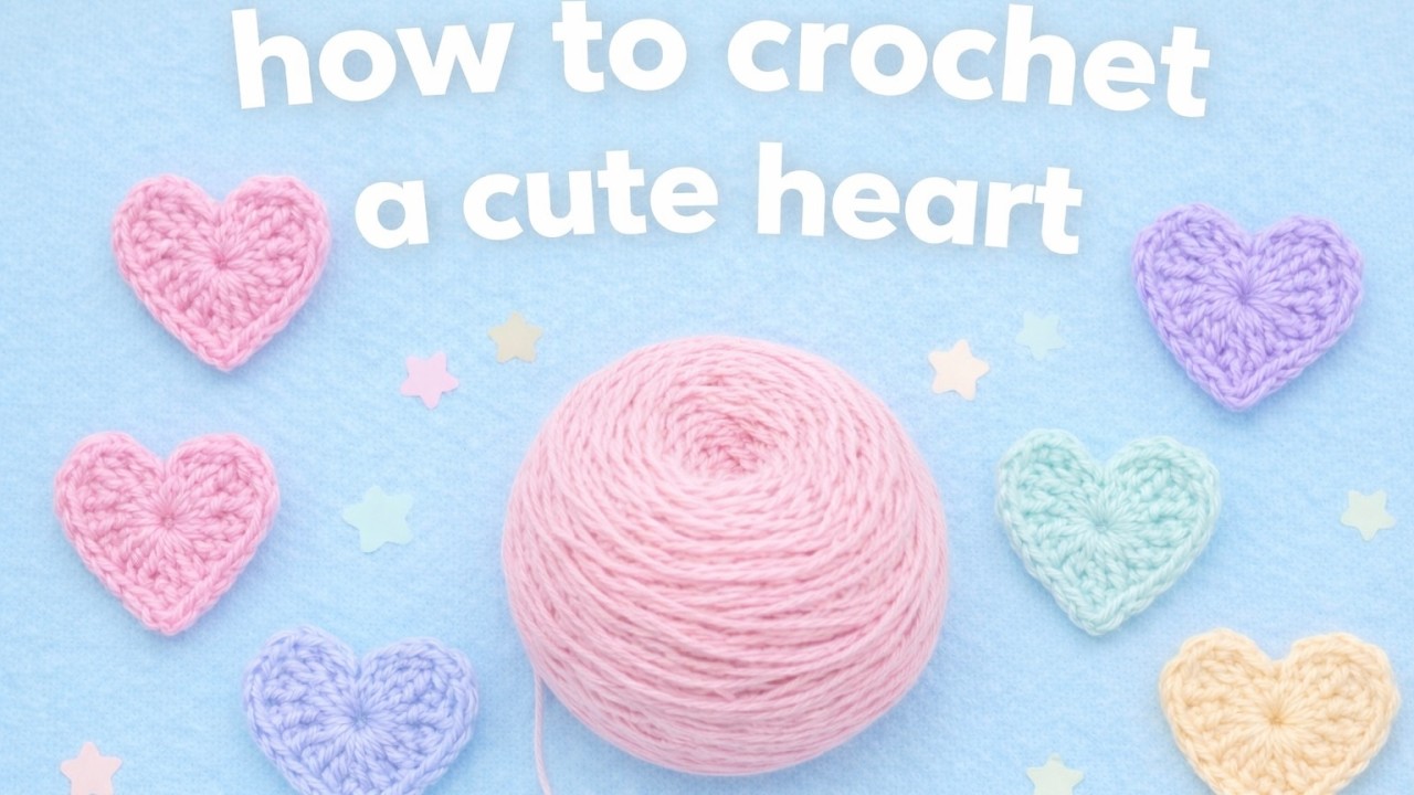 How to crochet a cute heart!!