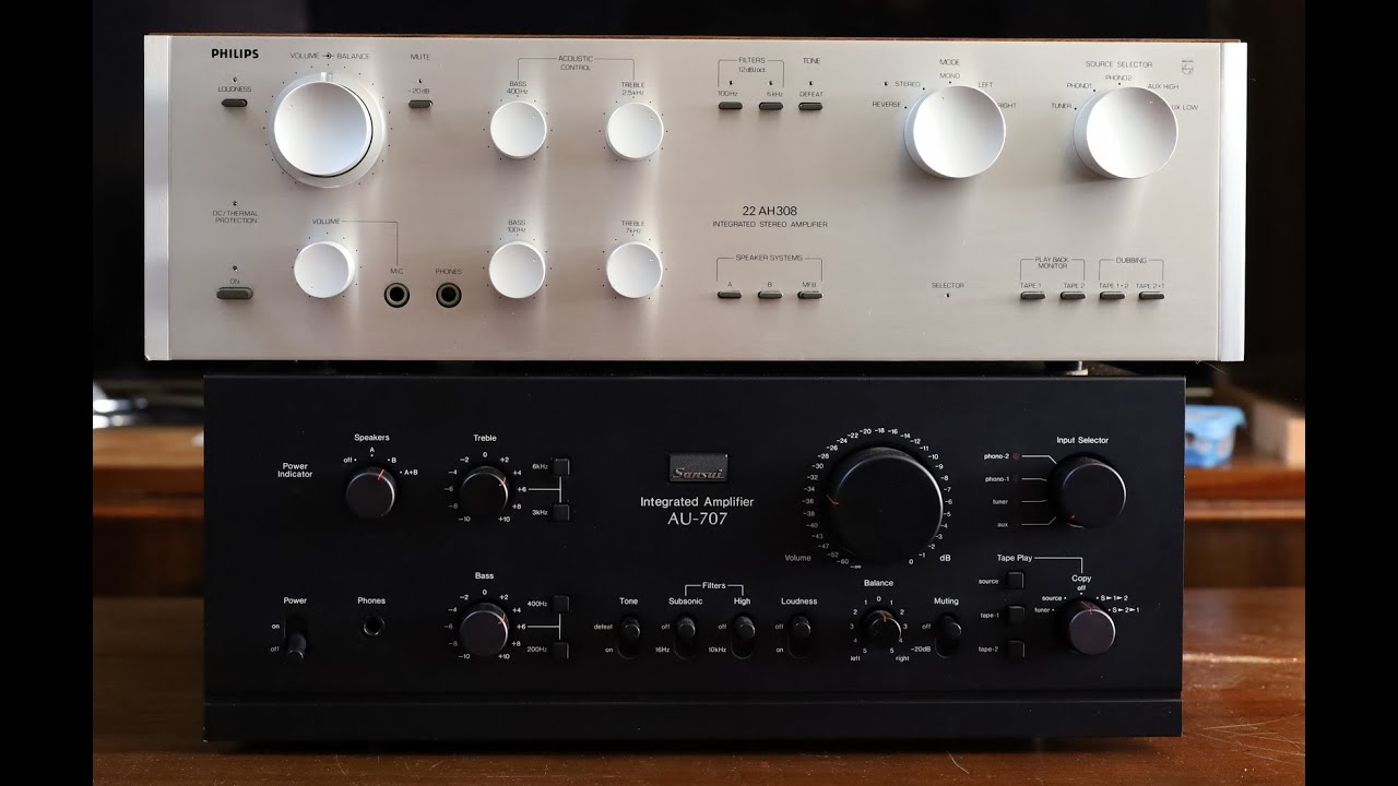 Sansui AU-707 / Philips 22AH308 Сравнение