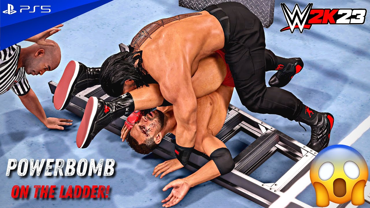 WWE 2K23 - LA Knight vs AJ Styles vs Randy Orton vs Roman Reigns - Fatal 4 Way Match at Royal Rumble