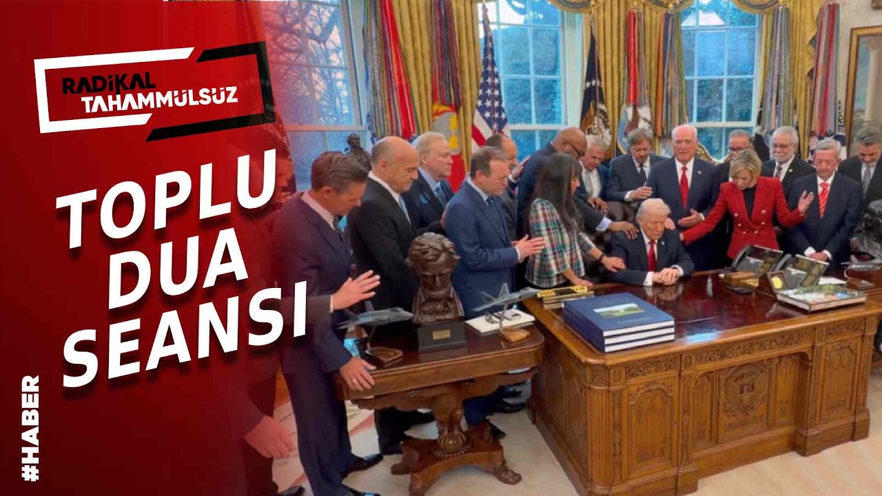 Oval Ofis'te ilginç anlar! Trump'a dokunup dua ettiler