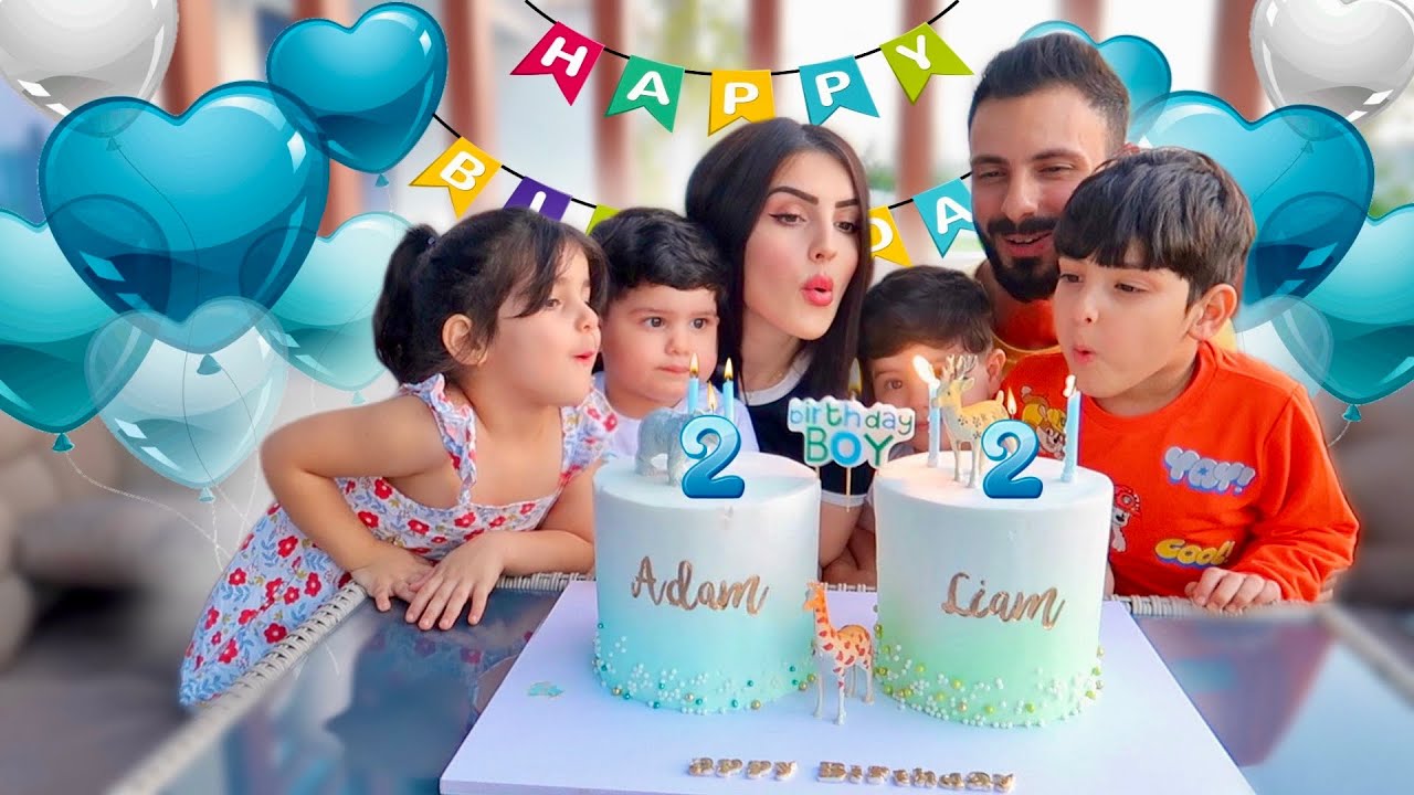 يوم ميلاد التوأم👼🏻👼🏻صار عمرهم (2)سنتين💙