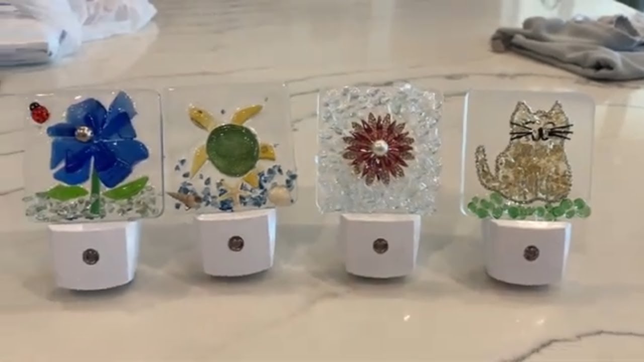 # 200 GLASS ART NIGHT LIGHTS CRUSHED GLASS TUMBLED GLASS RESIN ART BROKEN GLASS