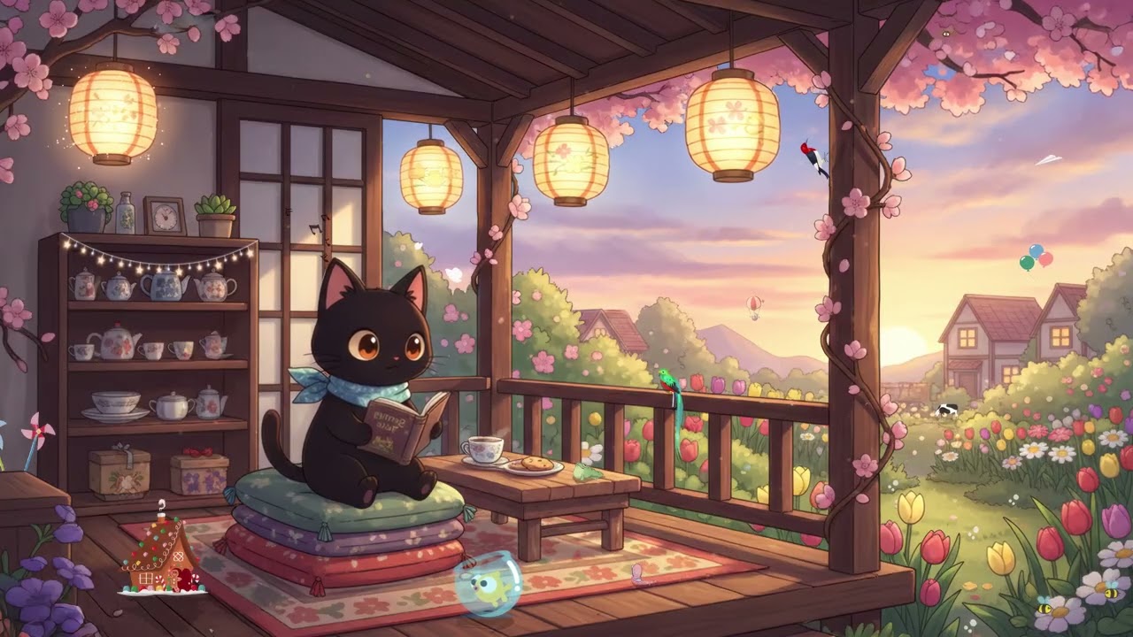 Cozy Study with Milo 📚 Chill Lofi Hip Hop ✨ for Golden Hour Focus & Relaxation
