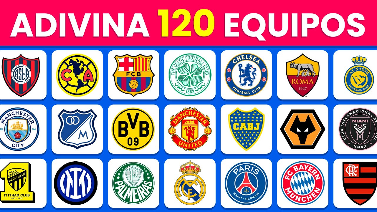 Adivina 120 CLUBES de F&uacute;tbol por el Escudo ⚽🥅🏆| MEGA Quiz de Escudos