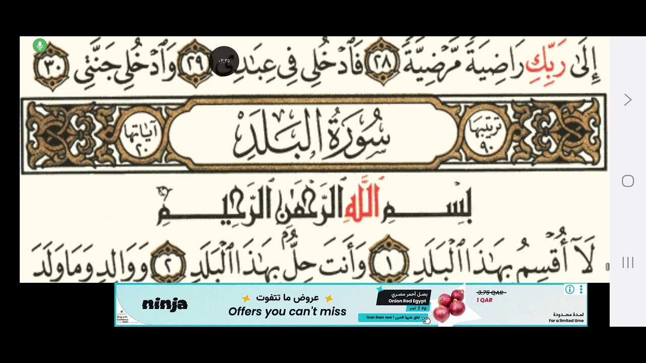 سورة الفجر والبلد مع القارئ محمد عبدالسلام السعدي