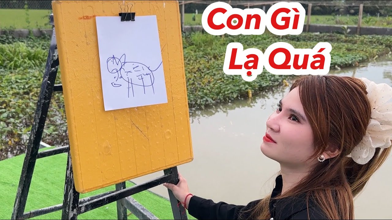 Thử Thách Bịt Mắt Vẽ Con Vật Bằng Một Nét Bút| Ly Ngô Vlog