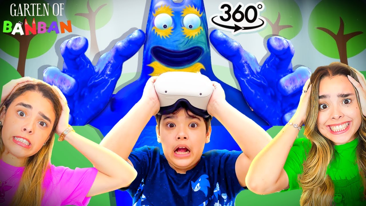 EXPLORANDO GARTEN OF BANBAN 7 no VR ! Estevão, Milla e Milly #soporcausa