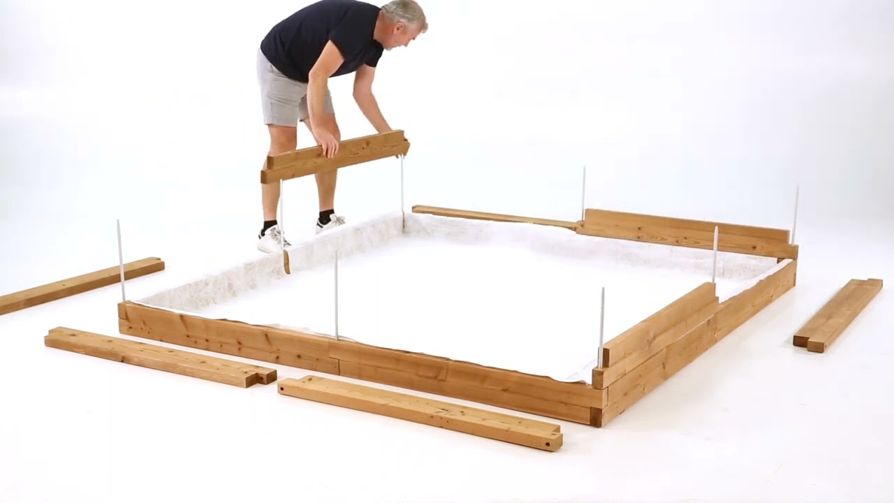 Quadratischer XXL-Sandkasten aus Holz mit modularem design | WITBOSCH