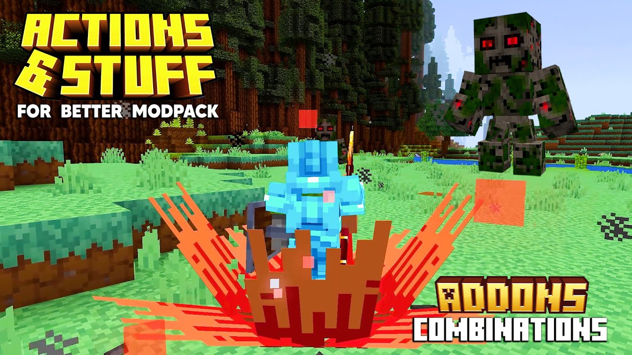 Лучшие комбинации модов Actions & Stuff для Minecraft версии 1.21 и выше для Better World (Bedrock)