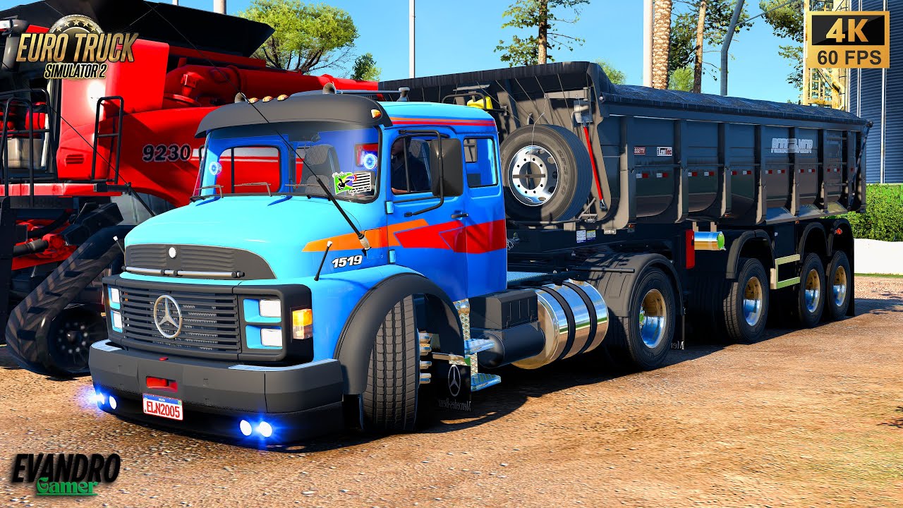 Dirétão Mercedes Benz 15-19 Carga Pesada (30 t) Térra no Três Eixos Ets2 V1.57