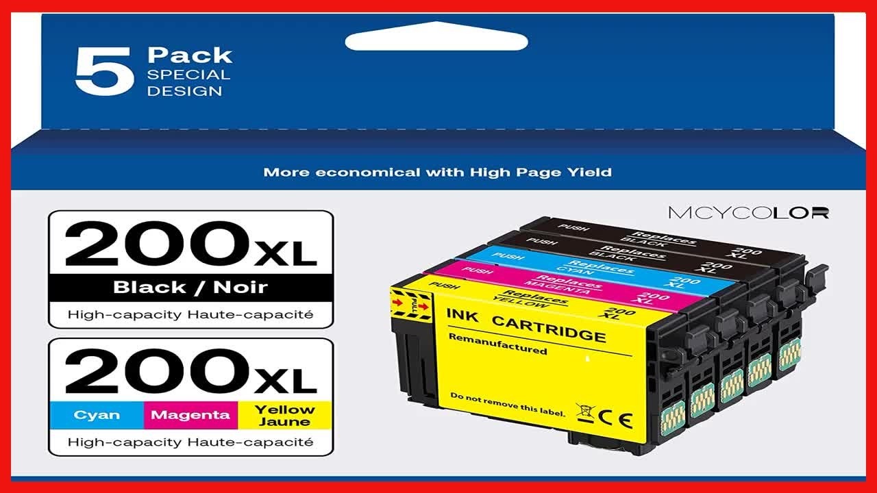 MCYCOLOR Remanufactured 200XL Ink Cartridges: Reliable Quality for Epson Printers
