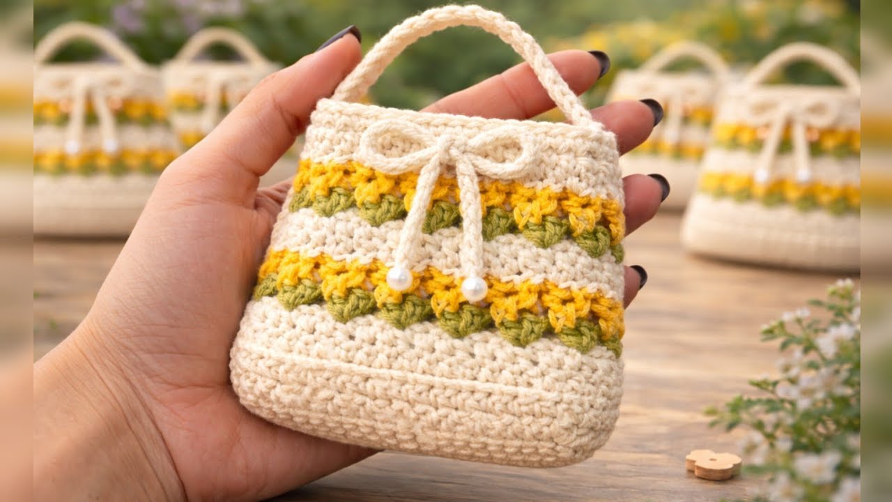 Crochet Mini Bag Tutorial for Beginners | Floral Design l मिनी बैग