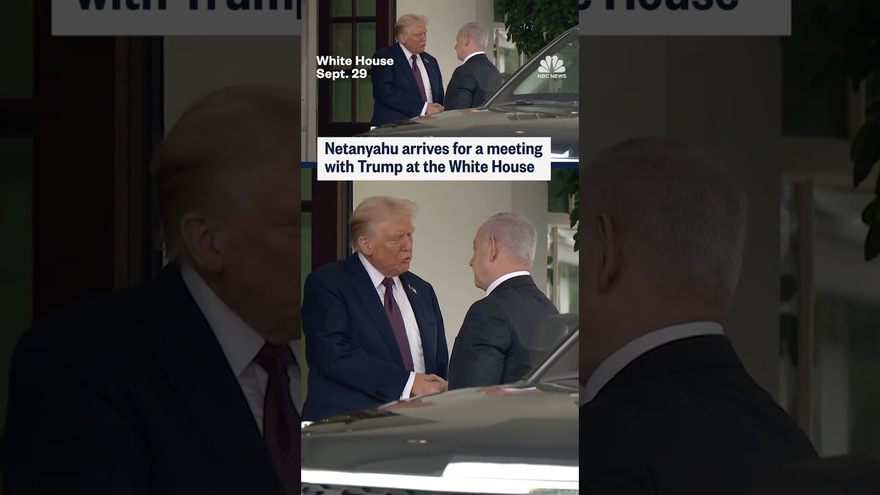 Netanyahu arrives for a meeting with Trump at the White House