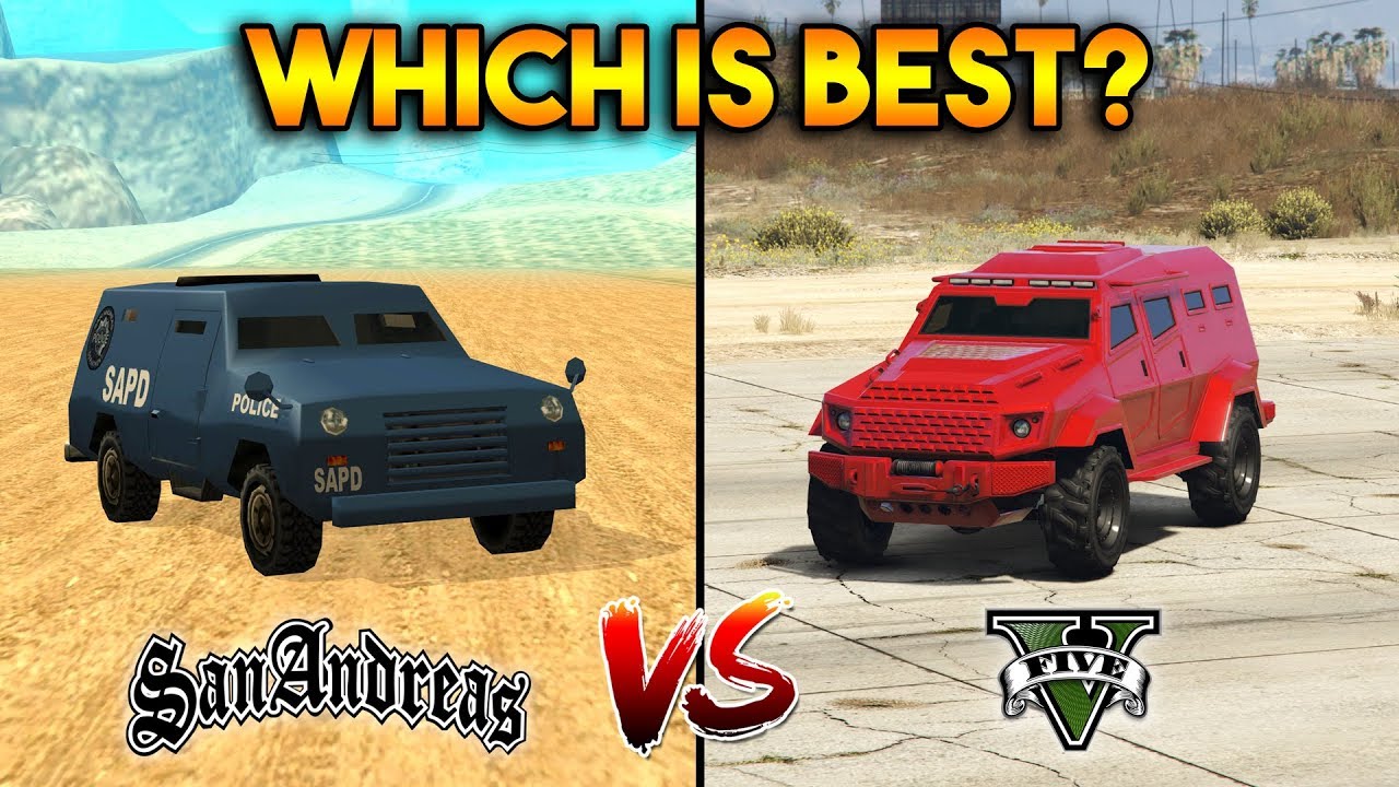 GTA 5 INSURGENT VS GTA SAN ANDREAS FBI TRUCK : WHICH IS BEST?
