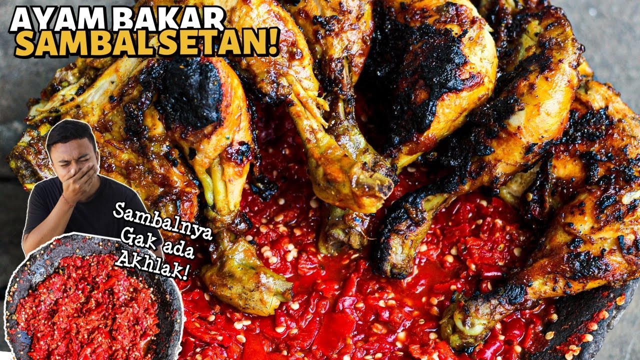 MUKBANG AYAM BAKAR PEDAS MANDI CABE SECOBEK!
