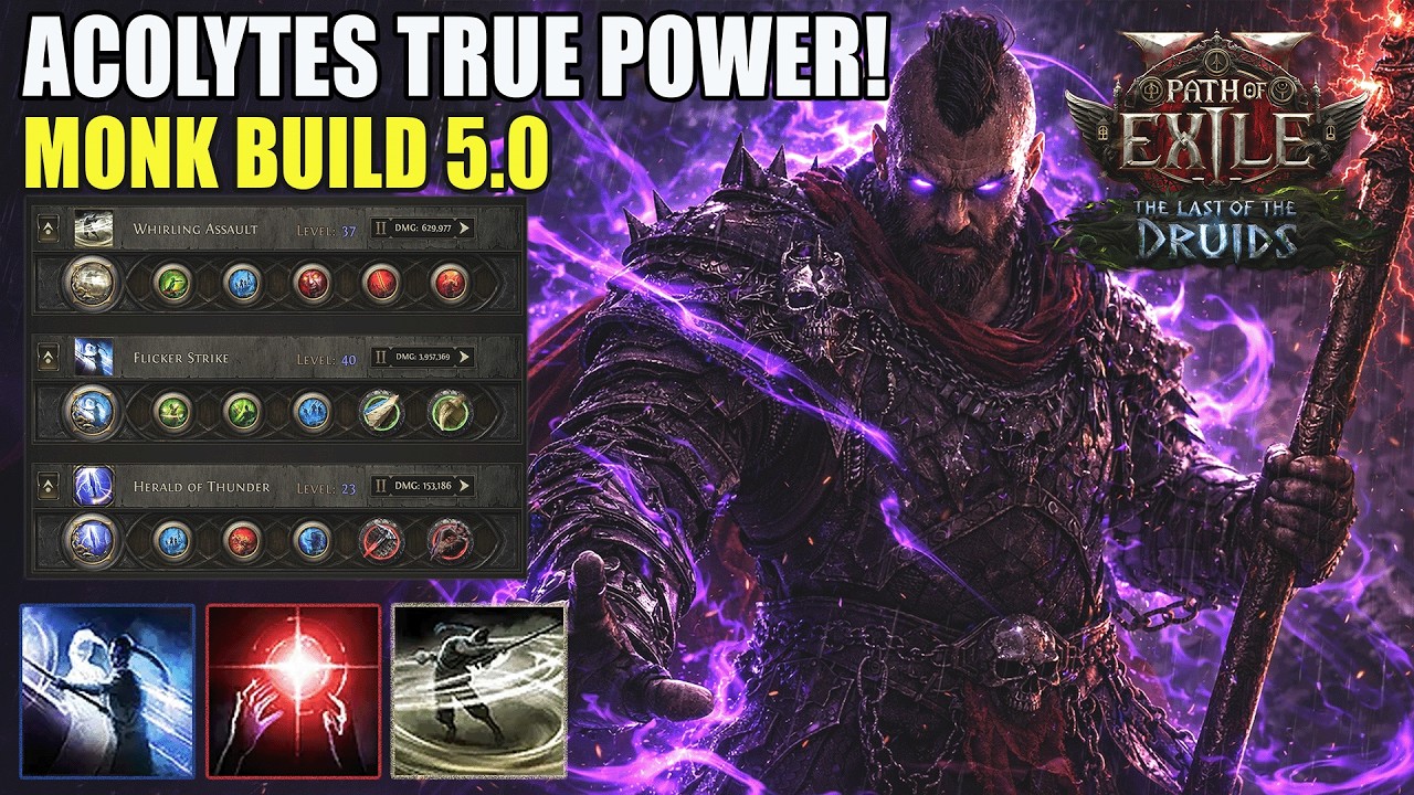 NEW KING OF FLICKER!? 👑 | Chayula Monk 5.0 | PoE2: The Last Druid