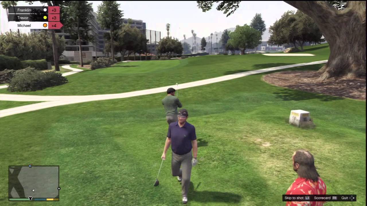 GTA V - Franklin, Micheal, and Trevor Can't Play Golf