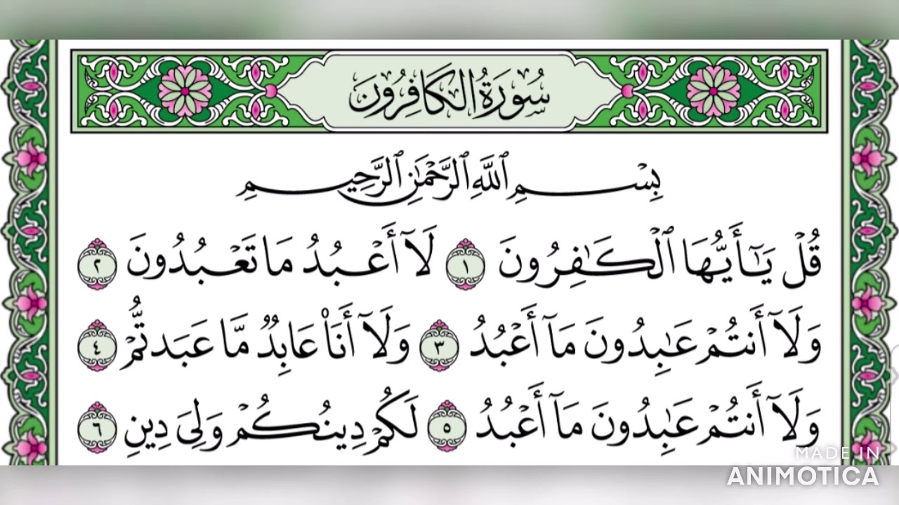 سورة الكافرون تلاوة مجودة