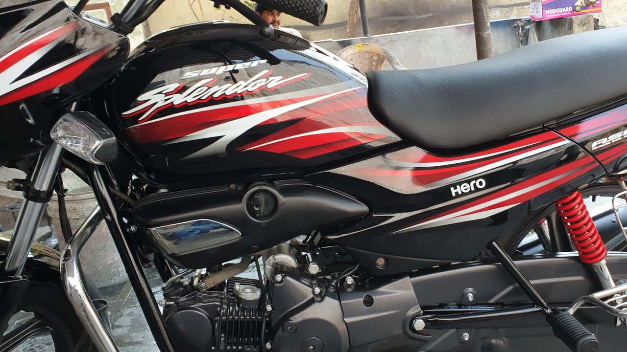Hero Super Splendor Latest Black Red Design Modification.