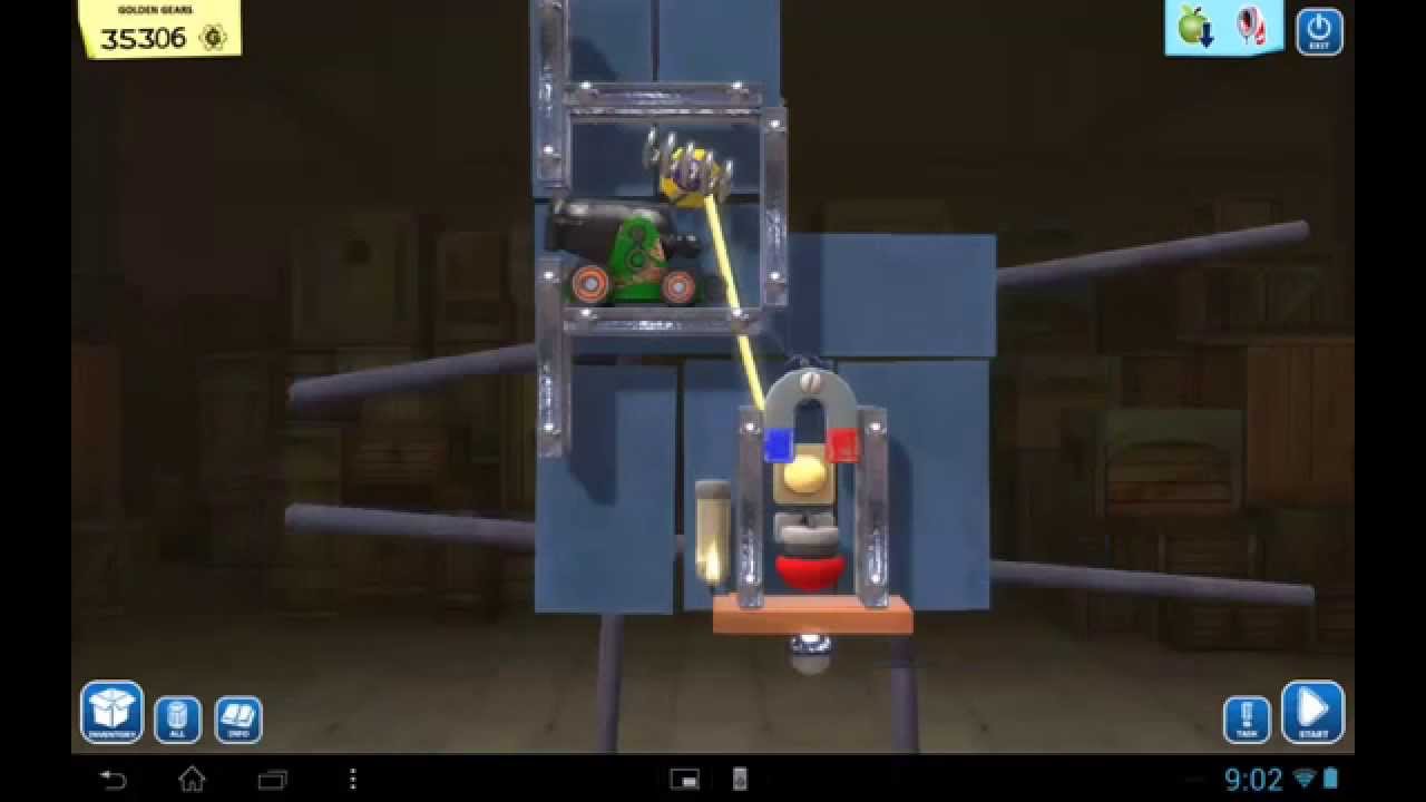 Crazy machines golden gear - 12. Cannon Fire - 3 STARS solution