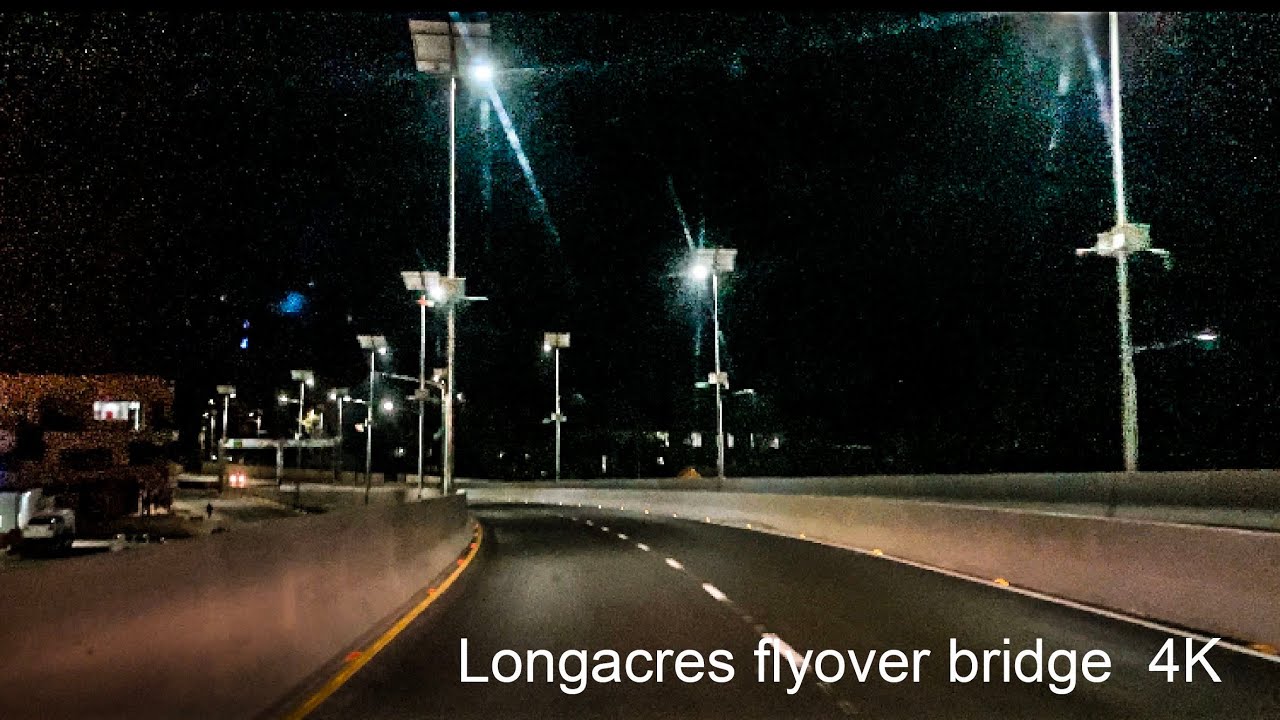 Night drive 4K - Longacres flyover bridge - Lusaka
