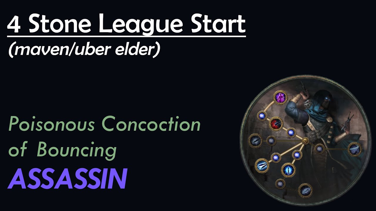 [4 Stone] Poisonous Concoction of Bouncing Assassin League Start [Path of Exile 3.24]