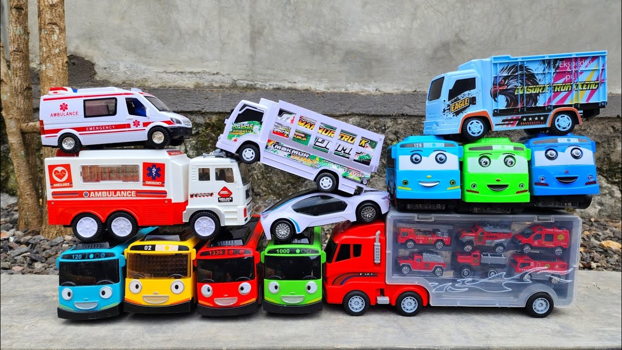 Wow !! Mencari Mainan Truk Tangki, Bus Telolet, Mobil Balap, Truk Oleng, Kereta Api, Excavator.
