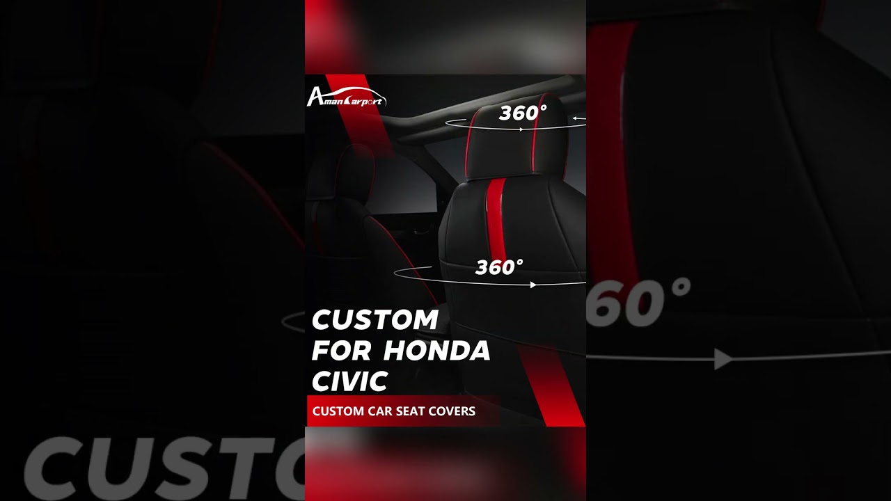 Custom For Honda Civic (2016-2025) Luxury Leather Car Seat Cover Full Set