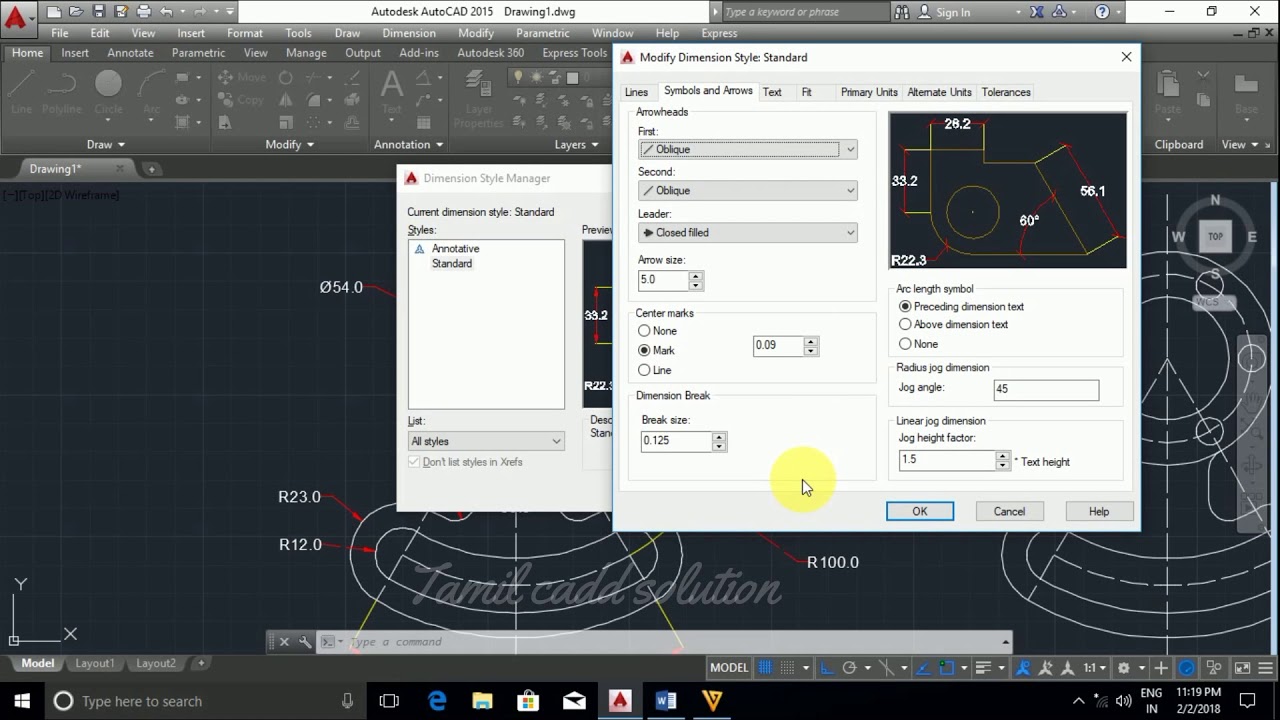 AutoCAD Dimensions Style manager - Tamil