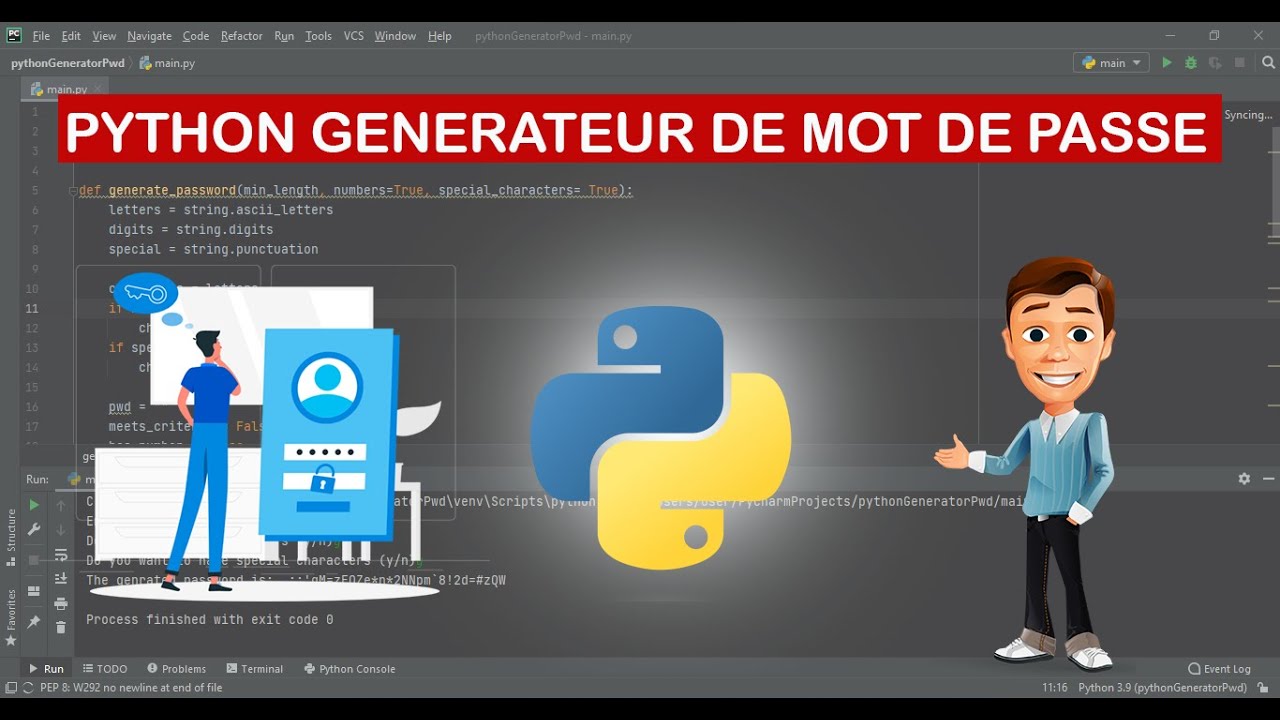 Projet python générateur de mot de passe - Python password generator