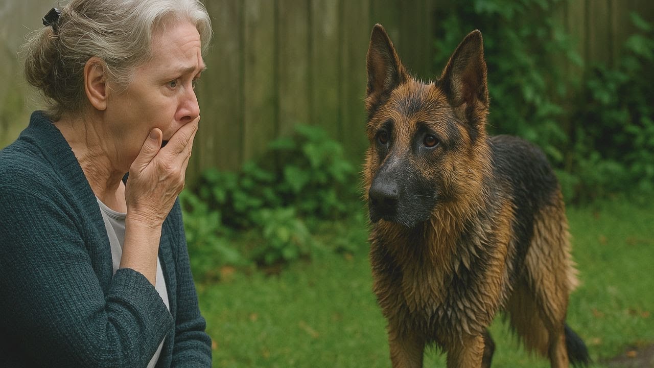 Verwitwete Frau entdeckt Deutschen Schäferhund im Garten – was dann passiert, rührt zu Tränen