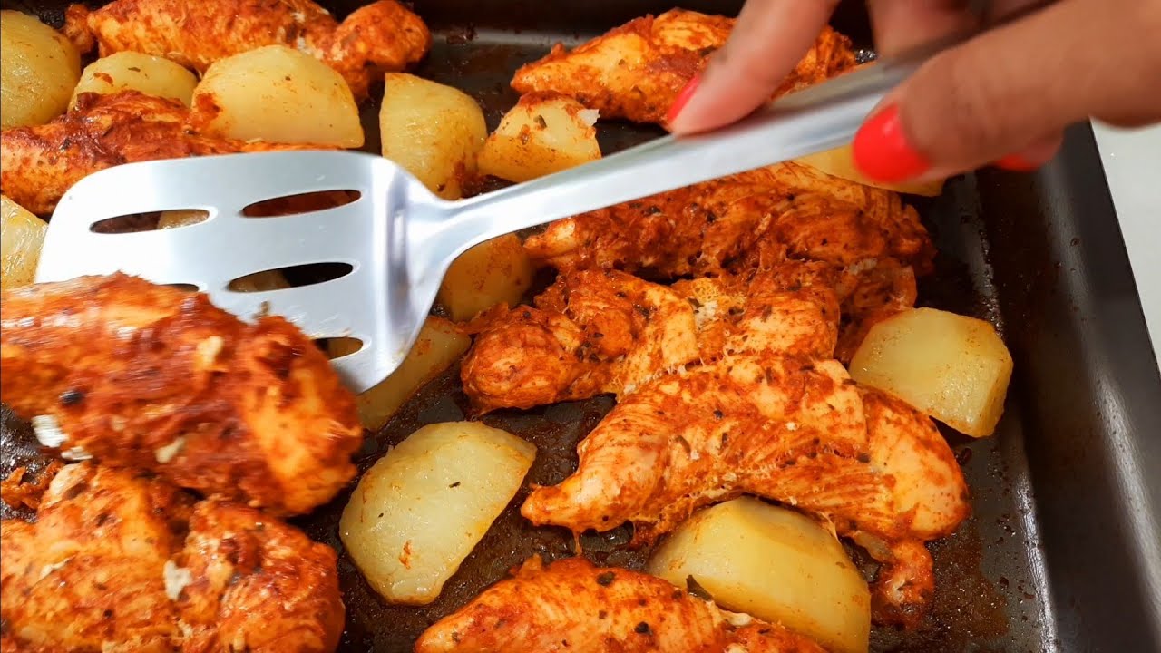 peito de frango com batatas assado no forno  - muito fácil de fazer - Receitas da Juliana