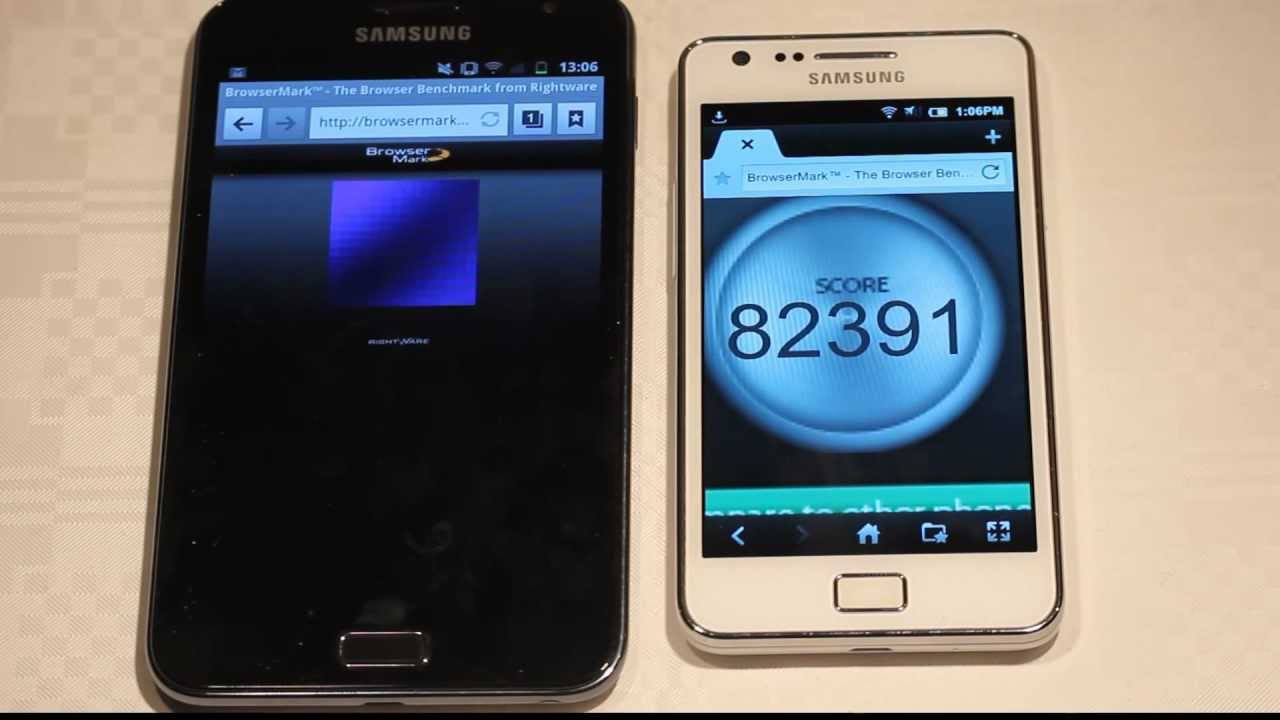Samsung Galaxy S2 vs. Samsung Galaxy Note Browser Benchmark! (BrowserMark) (HD) Part 2