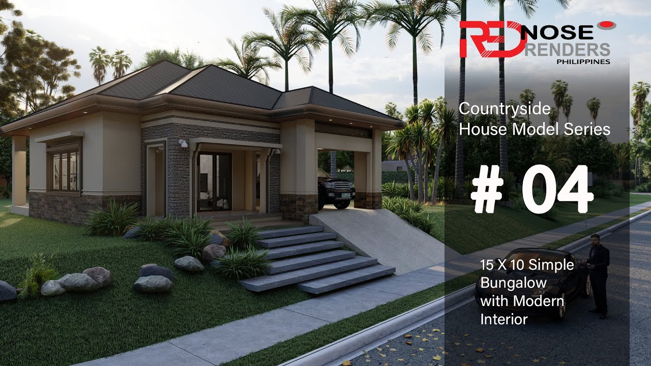 2 Bedroom Simple Bungalow with Modern Interior 10x15