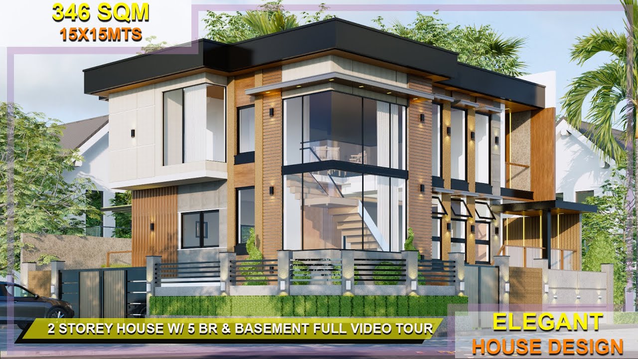 Elegant 2 Storey Modern House Design With 5 bedrooms And basement Full Video Tour